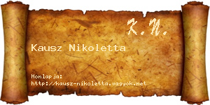 Kausz Nikoletta névjegykártya